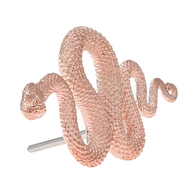 Накрутка для пирсинга из розового золота Snake для украшений толщиной 1,6мм с внутренней резьбой 1.2мм