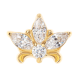 Топ безрезьбовой для пирсинга Royal Lily 7х9мм из белого золота с кристаллами Premium Zirconia