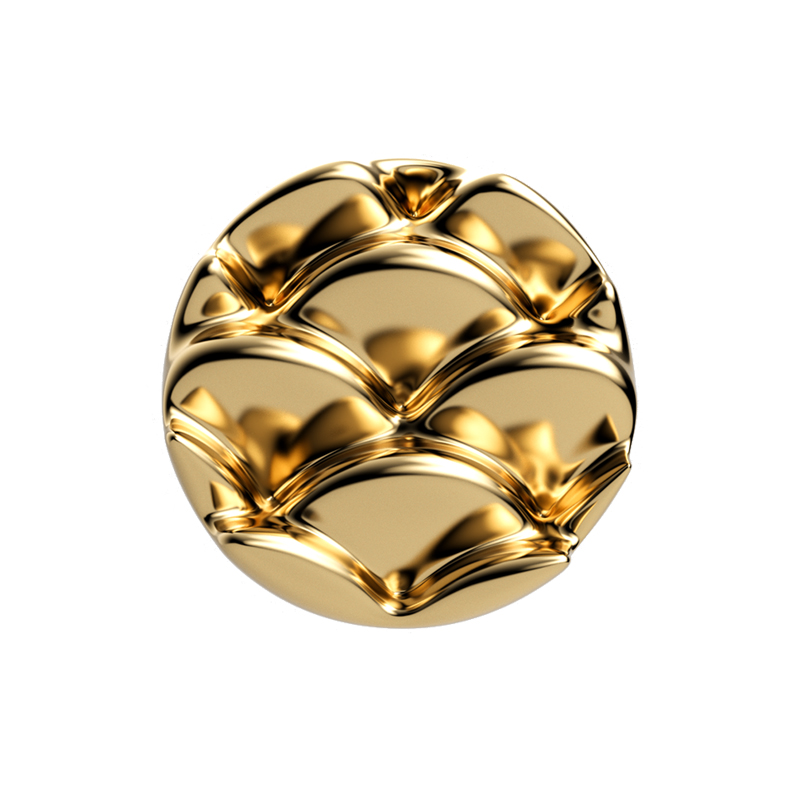 Накрутка для пирсинга Waterdisc из желтого золота для украшений толщиной 1.2мм с внутренней резьбой 0.9мм