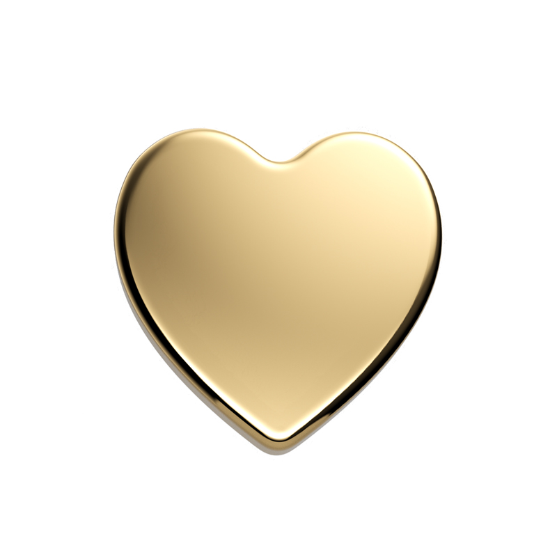 Накрутка для пирсинга Tiny Heart из желтого золота