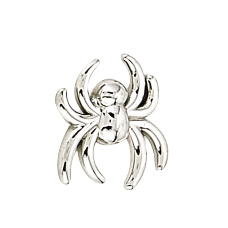 Накрутка для пирсинга Spider из белого золота для украшений толщиной 1.6мм с внутренней резьбой 1.2мм