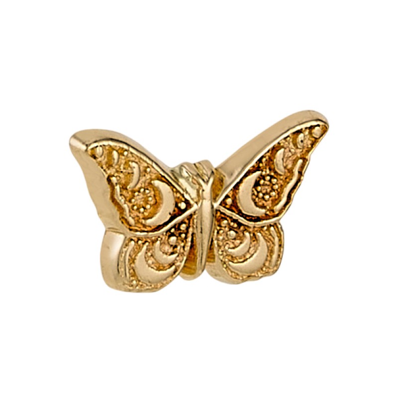 Топ безрезьбовой для пирсинга Butterfly из желтого золота