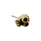 Безрезьбовая накрутка для пирсинга Skull Daggery из желтого золота