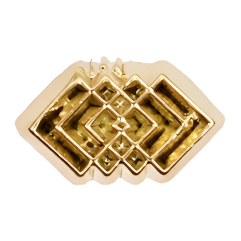Накрутка для пирсинга Illusion with rombs из желтого золота для украшений толщиной 1.2мм с внутренней резьбой 0.9мм